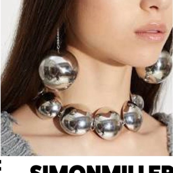 NWOT Simon Miller “Drop The Ball” Extra Large Light Weight Silver Earrings - Picture 6 of 6